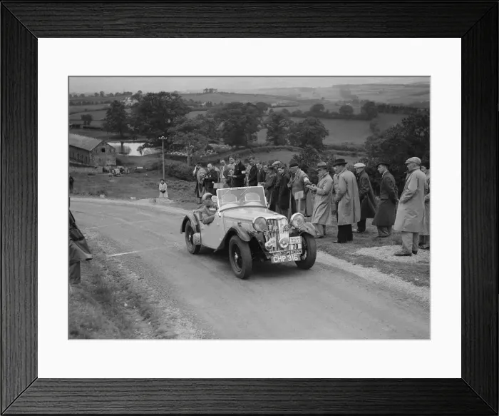 Framed Print : Singer B37 1. 5 litre sports of DE Harris competing in the South Wales Auto Club Welsh Rally
