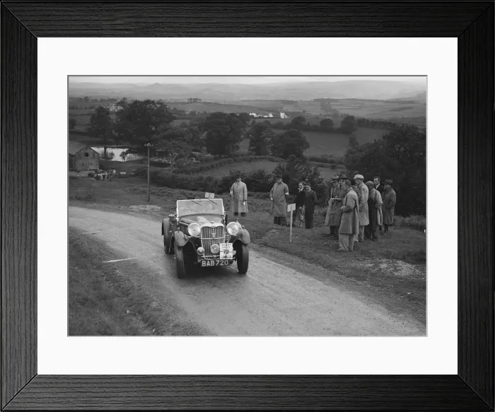 Framed Print : Singer B37 1. 5 litre sports of Alf Langley competing in the South Wales Auto Club Welsh Rally Framed Print : Singer B37 1. 5 litre sports of Alf Langley competing in the South Wales Auto Club Welsh Rally