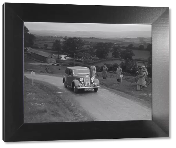 Austin 10 saloon of WS Sewell competing in the South Wales Auto Club Welsh Rally