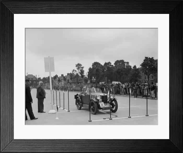 Framed Print : MG M type of KG Settle competing in the South Wales Auto Club Welsh Rally, 1937 Artist Framed Print : MG M type of KG Settle competing in the South Wales Auto Club Welsh Rally, 1937 Artist
