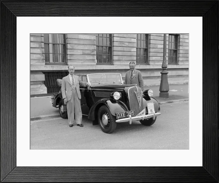 Framed Print : Opel cabriolet of AT Morse at the South Wales Auto Club Welsh Rally, 1937 Artist: Bill Brunell Framed Print : Opel cabriolet of AT Morse at the South Wales Auto Club Welsh Rally, 1937 Artist: Bill Brunell