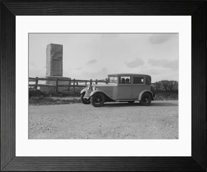 Framed Print : Kitty Brunells Bianchi saloon beside the Cricket Monument, Hambledon, Hampshire Framed Print : Kitty Brunells Bianchi saloon beside the Cricket Monument, Hambledon, Hampshire