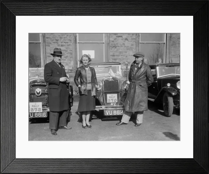 Framed Print : SA Crabtree and Kitty Brunell beside their Crossley cars at the RAC Rally, 1932. Artist Framed Print : SA Crabtree and Kitty Brunell beside their Crossley cars at the RAC Rally, 1932. Artist