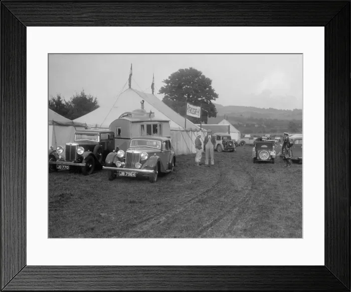 Framed Print : MG SA and MG 18 / 80 at Shelsley Walsh, Worcestershire, during the Blackpool Rally, 1937 Framed Print : MG SA and MG 18 / 80 at Shelsley Walsh, Worcestershire, during the Blackpool Rally, 1937