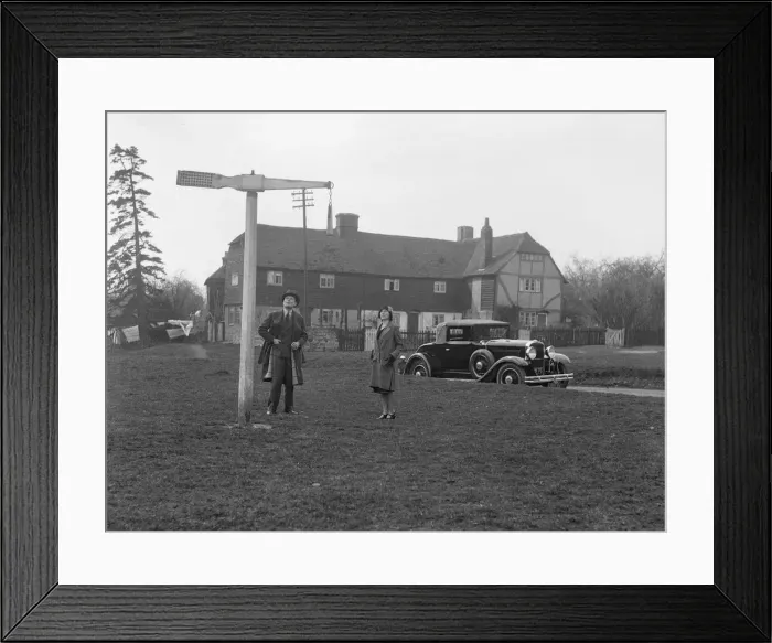 Framed Print : Nash drophead coupe, quintain post, Offham, near Maidstone, Kent, c1920s. Artist: Bill Brunell Framed Print : Nash drophead coupe, quintain post, Offham, near Maidstone, Kent, c1920s. Artist: Bill Brunell