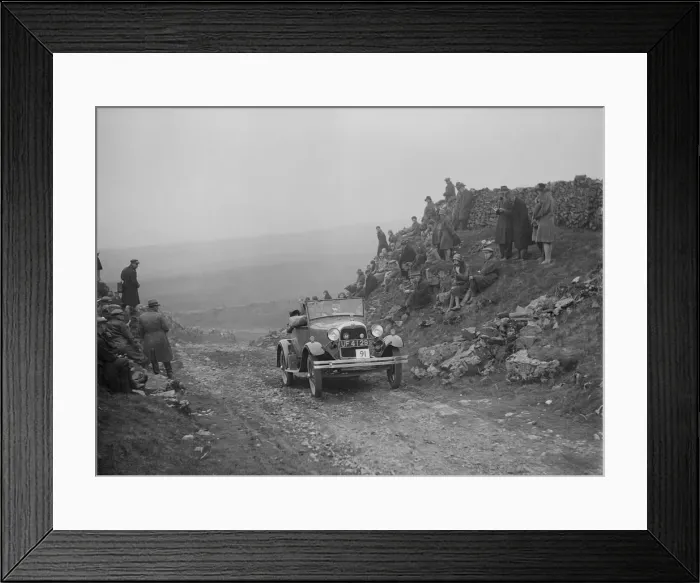 Framed Print : Ford Model A 2-seater of EAL Midgley competing in the MCC Edinburgh Trial, 1929. Artist Framed Print : Ford Model A 2-seater of EAL Midgley competing in the MCC Edinburgh Trial, 1929. Artist