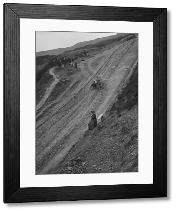 Framed Print : Unidentified motorcycle and sidecar, Rosedale Chimney Bank, Yorkshire, c1920-c1939 Framed Print : Unidentified motorcycle and sidecar, Rosedale Chimney Bank, Yorkshire, c1920-c1939