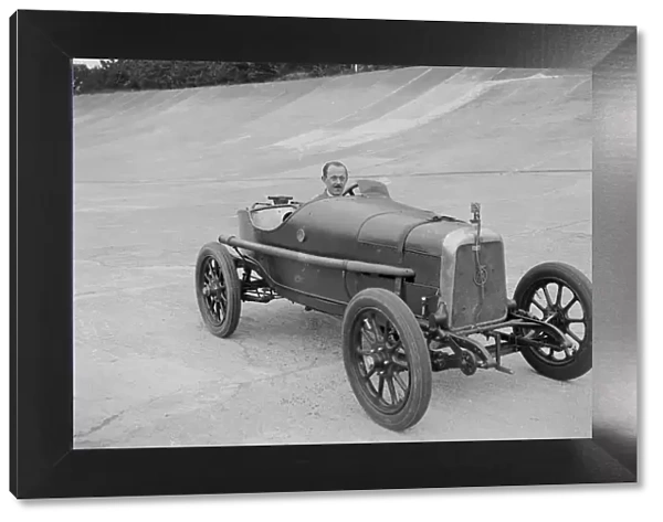Aston Martin of GC Stead on the Members Banking at Brooklands, Surrey, c1920s. Artist: Bill Brunell