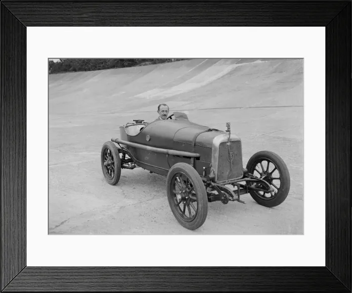 Framed Print : Aston Martin of GC Stead on the Members Banking at Brooklands, Surrey, c1920s. Artist: Bill Brunell Framed Print : Aston Martin of GC Stead on the Members Banking at Brooklands, Surrey, c1920s. Artist: Bill Brunell