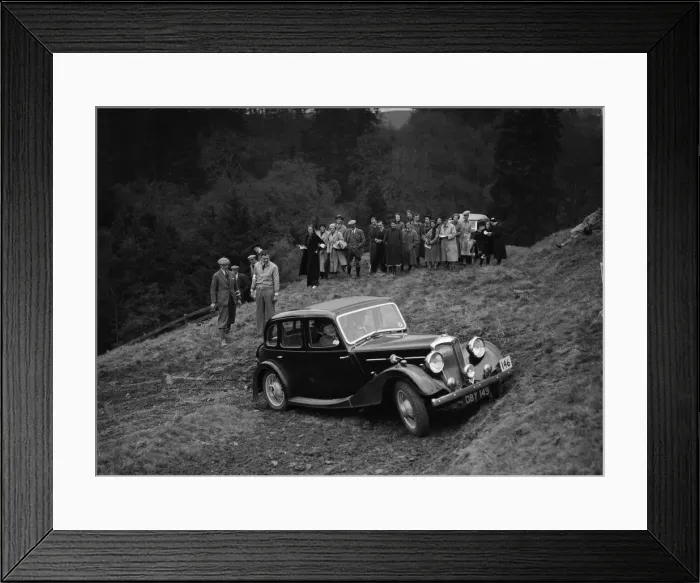 Framed Print : Riley of F Broomfield competing in the MCC Edinburgh Trial, Roxburghshire, Scotland, 1938 Framed Print : Riley of F Broomfield competing in the MCC Edinburgh Trial, Roxburghshire, Scotland, 1938