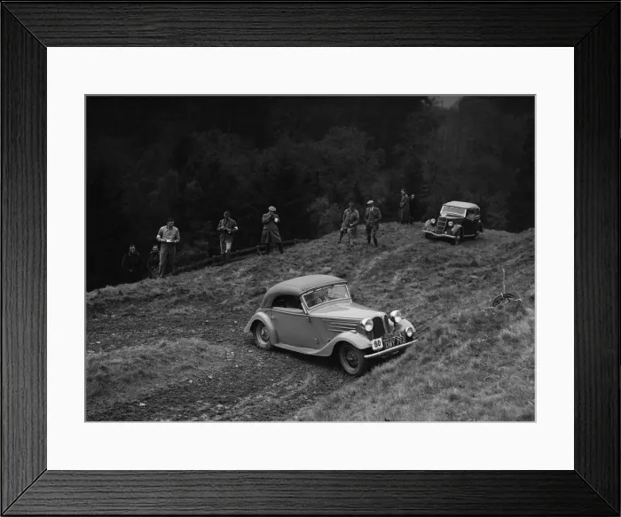 Framed Print : Frazer-Nash BMW of EB Wadsworth competing in the MCC Edinburgh Trial, Roxburghshire, Scotland, 1938