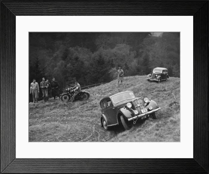 Framed Print : Morris Twelve of PK Potter competing in the MCC Edinburgh Trial, Roxburghshire, Scotland, 1938 Framed Print : Morris Twelve of PK Potter competing in the MCC Edinburgh Trial, Roxburghshire, Scotland, 1938