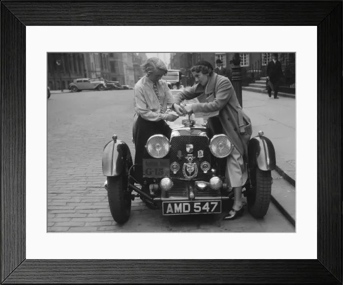 Framed Print : Aston Martin of Kitty Brunell at the RSAC Scottish Rally, 1933. Artist: Bill Brunell Framed Print : Aston Martin of Kitty Brunell at the RSAC Scottish Rally, 1933. Artist: Bill Brunell
