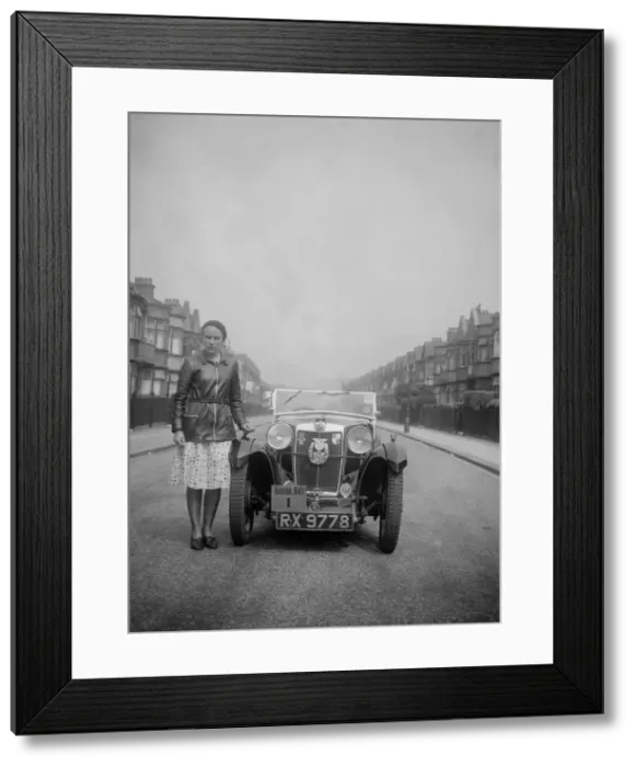 Framed Print : Kitty Brunell with her MG Magna at the RSAC Scottish Rally, 1932. Artist: Bill Brunell Framed Print : Kitty Brunell with her MG Magna at the RSAC Scottish Rally, 1932. Artist: Bill Brunell