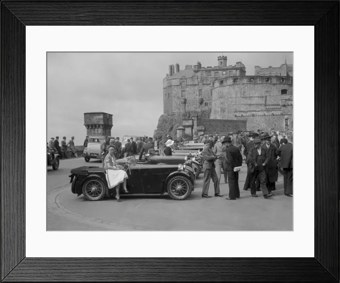 Framed Print : Kitty Brunell and her MG Magna on Castle Esplanade, Edinburgh, RSAC Scottish Rally, 1932 Framed Print : Kitty Brunell and her MG Magna on Castle Esplanade, Edinburgh, RSAC Scottish Rally, 1932