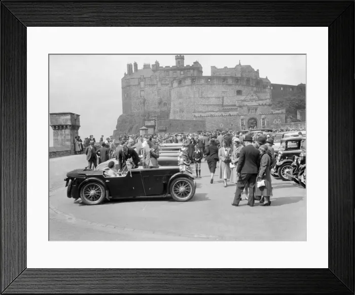 Framed Print : Kitty Brunell and her MG Magna on Castle Esplanade, Edinburgh, RSAC Scottish Rally, 1932 Framed Print : Kitty Brunell and her MG Magna on Castle Esplanade, Edinburgh, RSAC Scottish Rally, 1932