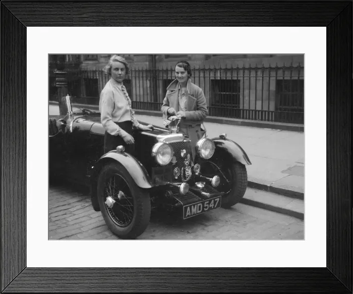 Framed Print : Aston Martin of Kitty Brunell at the RSAC Scottish Rally, 1933. Artist: Bill Brunell Framed Print : Aston Martin of Kitty Brunell at the RSAC Scottish Rally, 1933. Artist: Bill Brunell