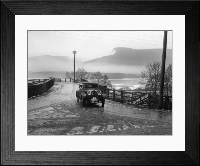 Framed Print : Talbot 14  /  45 of Kitty Brunell competing in the Monte Carlo Rally, near Strathpeffer, Scotland, 1929