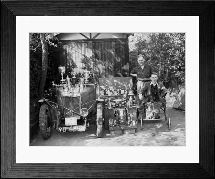 Framed Print : PS Flower with a MG J2 and motoring trophies, 1930s. Artist: Bill Brunell Framed Print : PS Flower with a MG J2 and motoring trophies, 1930s. Artist: Bill Brunell