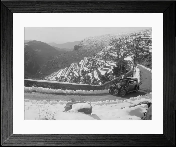 Framed Print : Kitty Brunells Talbot 14 / 45 saloon at the Monte Carlo Rally, 1930. Artist: Bill Brunell Framed Print : Kitty Brunells Talbot 14 / 45 saloon at the Monte Carlo Rally, 1930. Artist: Bill Brunell