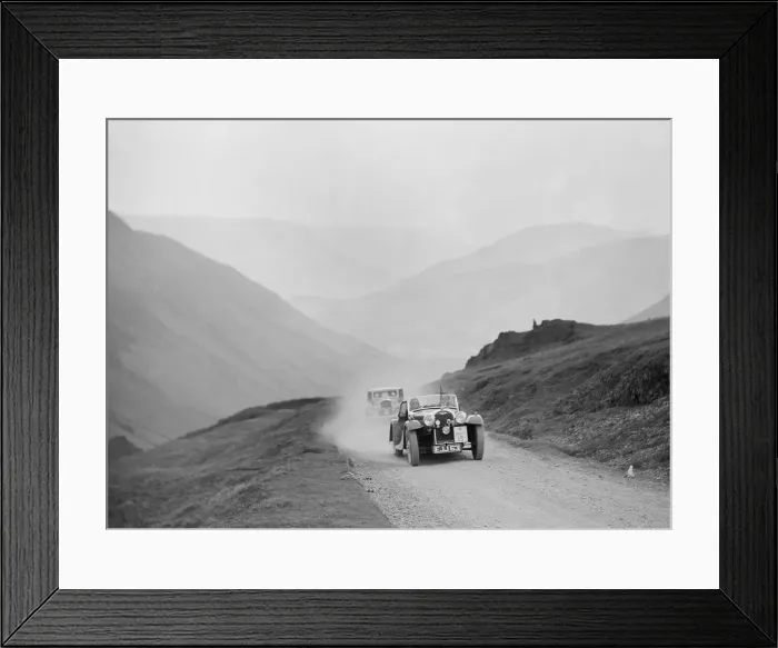 Framed Print : Morgan 4  /  4 2-seater of Miss DL Bean competing in the RAC Rally, 1938. Artist: Bill Brunell