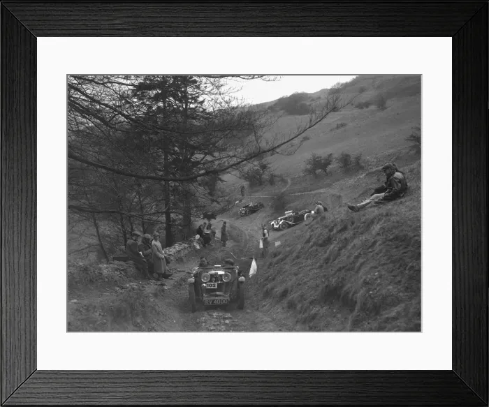 Framed Print : MG J2 competing in the MG Car Club Abingdon Trial / Rally, 1939. Artist: Bill Brunell Framed Print : MG J2 competing in the MG Car Club Abingdon Trial / Rally, 1939. Artist: Bill Brunell