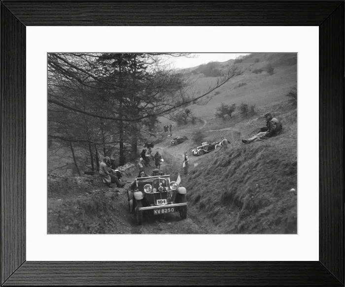 Framed Print : Triumph open tourer competing in the MG Car Club Abingdon Trial  /  Rally, 1939. Artist: Bill Brunell
