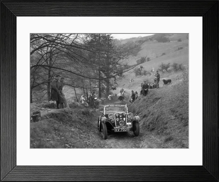Framed Print : Singer Le Mans competing in the MG Car Club Abingdon Trial / Rally, 1939. Artist: Bill Brunell Framed Print : Singer Le Mans competing in the MG Car Club Abingdon Trial / Rally, 1939. Artist: Bill Brunell