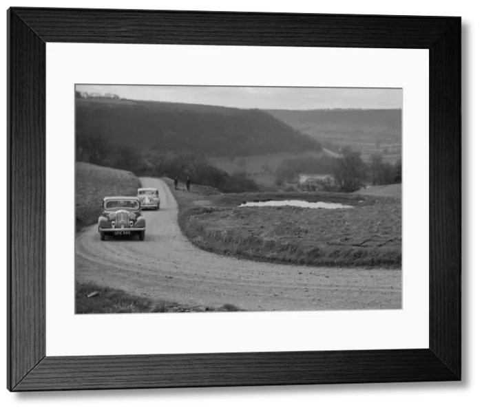 Framed Print : Rover of BN Wilmott and Jaguar SS of Dr AR Gray competing in the RAC Rally, 1939 Framed Print : Rover of BN Wilmott and Jaguar SS of Dr AR Gray competing in the RAC Rally, 1939