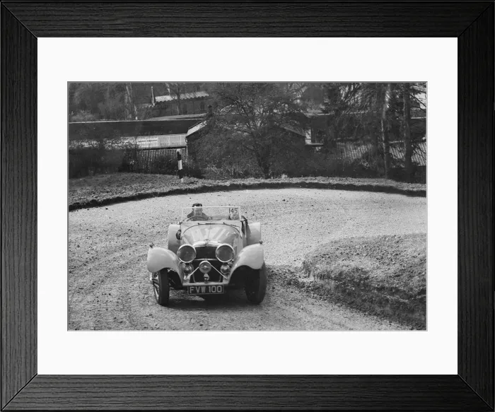 Framed Print : Jaguar SS 100 of CJ Gibson competing in the RAC Rally, 1939. Artist: Bill Brunell Framed Print : Jaguar SS 100 of CJ Gibson competing in the RAC Rally, 1939. Artist: Bill Brunell