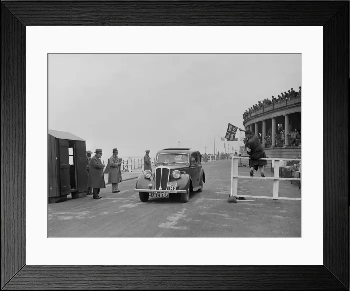 Framed Print : Standard Flying Sixteen of JR Bentley competing in the Blackpool Rally, 1936. Artist: Bill Brunell Framed Print : Standard Flying Sixteen of JR Bentley competing in the Blackpool Rally, 1936. Artist: Bill Brunell