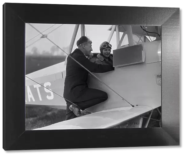 Kitty Brunell in the cockpit of a Blackburn Bluebird aeroplane, c1930s. Artist: Bill Brunell