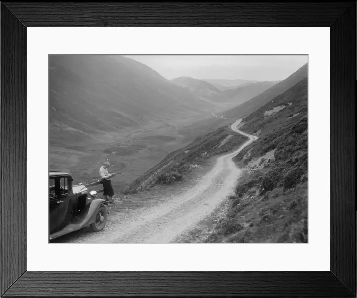 Framed Print : Kitty Brunell with a Vauxhall, Cwm Hirnant, Bala, Gwynedd, Wales, c1930s. Artist: Bill Brunell Framed Print : Kitty Brunell with a Vauxhall, Cwm Hirnant, Bala, Gwynedd, Wales, c1930s. Artist: Bill Brunell