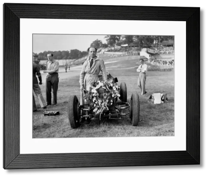 Framed Print : Raymond Mays with his ERA at Brooklands, Surrey, 1936. Artist: Bill Brunell Framed Print : Raymond Mays with his ERA at Brooklands, Surrey, 1936. Artist: Bill Brunell