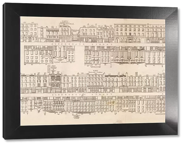 Plan of Aldersgate Street, London, c1839