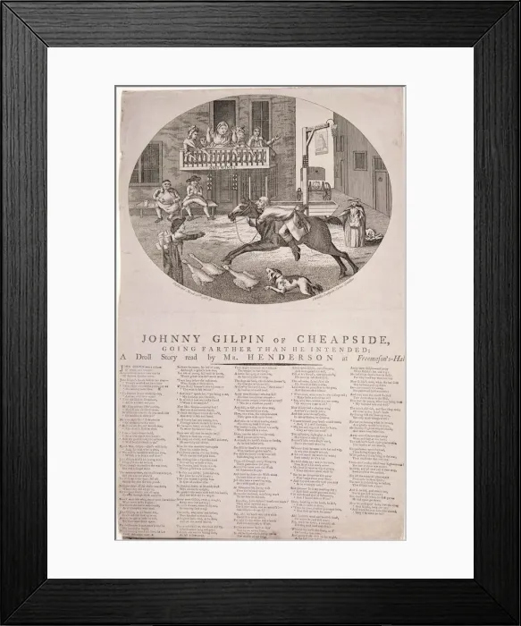 Framed Print : John Gilpin in Edmonton, London, 1785 Framed Print : John Gilpin in Edmonton, London, 1785