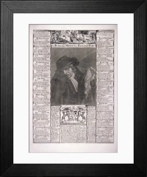 Framed Print : The Bubblers Mirrour, or Englands Folly, 1720 Framed Print : The Bubblers Mirrour, or Englands Folly, 1720
