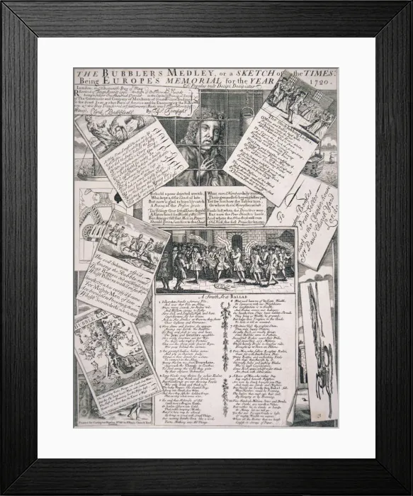 Framed Print : The Bubblers Medley, or a Sketch of the Times, 1720 Framed Print : The Bubblers Medley, or a Sketch of the Times, 1720