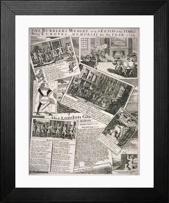 Framed Print : The Bubblers Medley, or a Sketch of the Times, 1720 Framed Print : The Bubblers Medley, or a Sketch of the Times, 1720