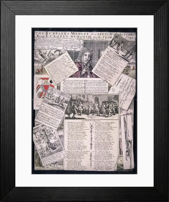 Framed Print : The Bubblers Medley, or a Sketch of the Times, 1720