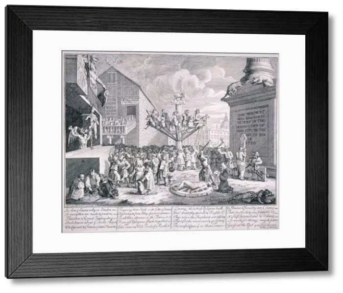 Framed Print : The South Sea Bubble, 1721. Artist: William Hogarth Framed Print : The South Sea Bubble, 1721. Artist: William Hogarth