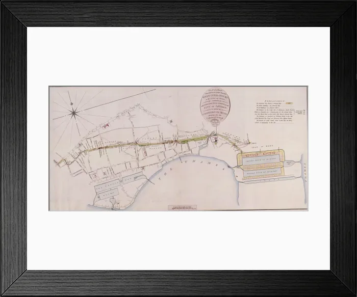Framed Print : Commercial Road, London, 1801. Artist: William Wickings Framed Print : Commercial Road, London, 1801. Artist: William Wickings