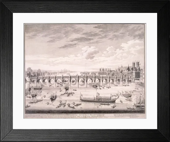 Framed Print : Westminster Bridge, 1747. Artist: Samuel Wale Framed Print : Westminster Bridge, 1747. Artist: Samuel Wale
