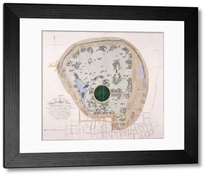 Framed Print : Plan of Regents Park, London, c1822 Framed Print : Plan of Regents Park, London, c1822