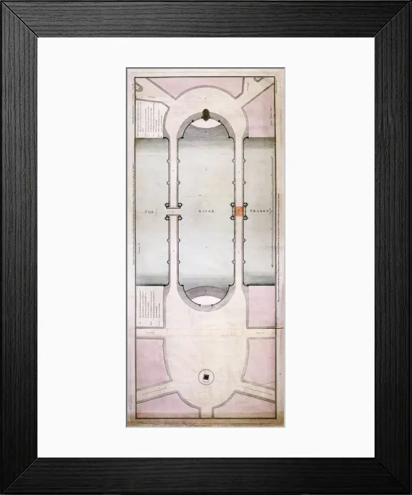 Framed Print : Plan of the old and new London Bridge, 1800 Framed Print : Plan of the old and new London Bridge, 1800