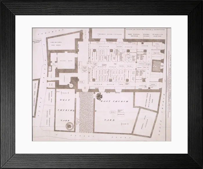 Framed Print : Plan of the Church of St Peter upon Cornhill, London, 1815 Framed Print : Plan of the Church of St Peter upon Cornhill, London, 1815