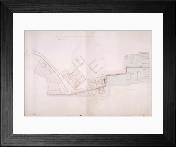Framed Print : Plan of part of Christs Hospital, Newgate Street and St Bartolomews Hospital, London, 1818 Framed Print : Plan of part of Christs Hospital, Newgate Street and St Bartolomews Hospital, London, 1818