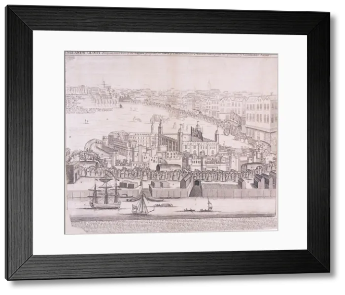 Framed Print : View of the Tower of London from the River Thames, 1744 Framed Print : View of the Tower of London from the River Thames, 1744