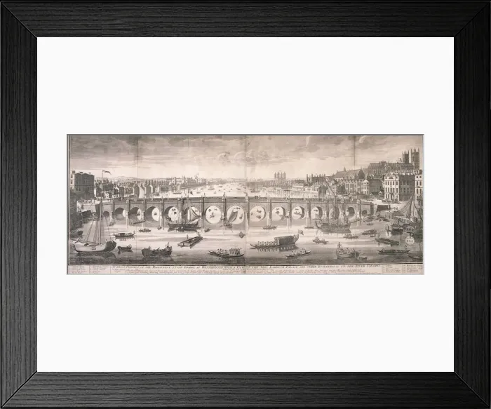 Framed Print : View of Westminster Bridge, London, 1751. Artist: T Willson Framed Print : View of Westminster Bridge, London, 1751. Artist: T Willson