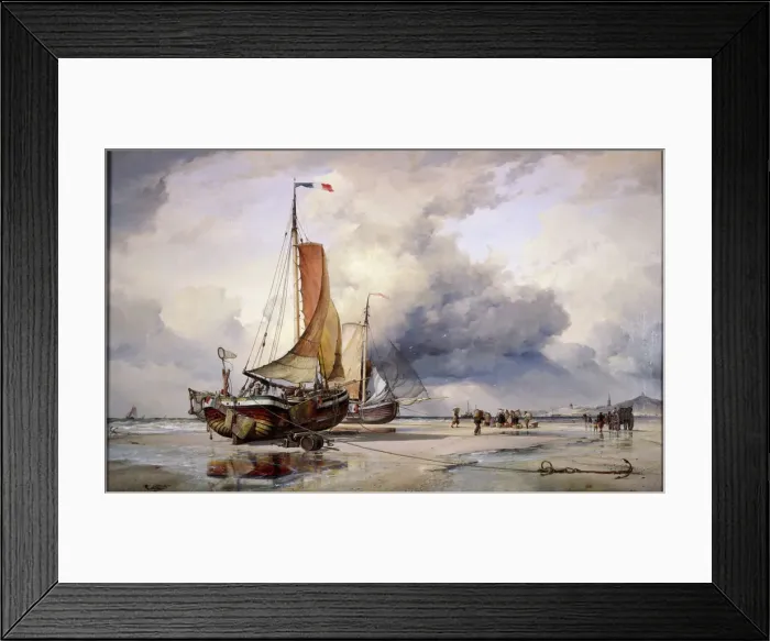 Framed Print : Dutch Pincks at Scheveningen, Holland, 1860. Artist: Edward William Cooke Framed Print : Dutch Pincks at Scheveningen, Holland, 1860. Artist: Edward William Cooke